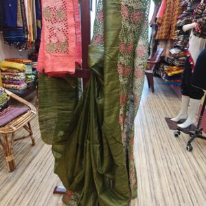 Bhagalpuri Ghicha Silk Saree with Hand Cut Detailing – Raw Beauty for Special Days