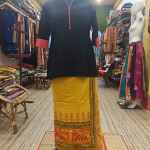 Hand Block printed Wrap around Skirt.