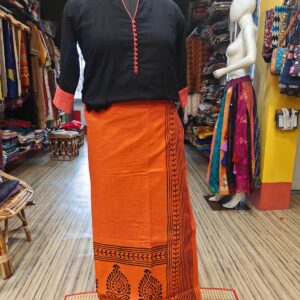 Hand Block printed Wrap around Skirt.